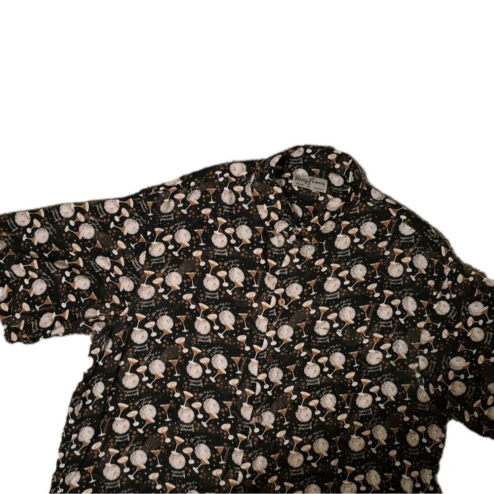 Kenny Flowers L Limited Edition "Express Yourself" Martini Shirt Rayon $98 Club